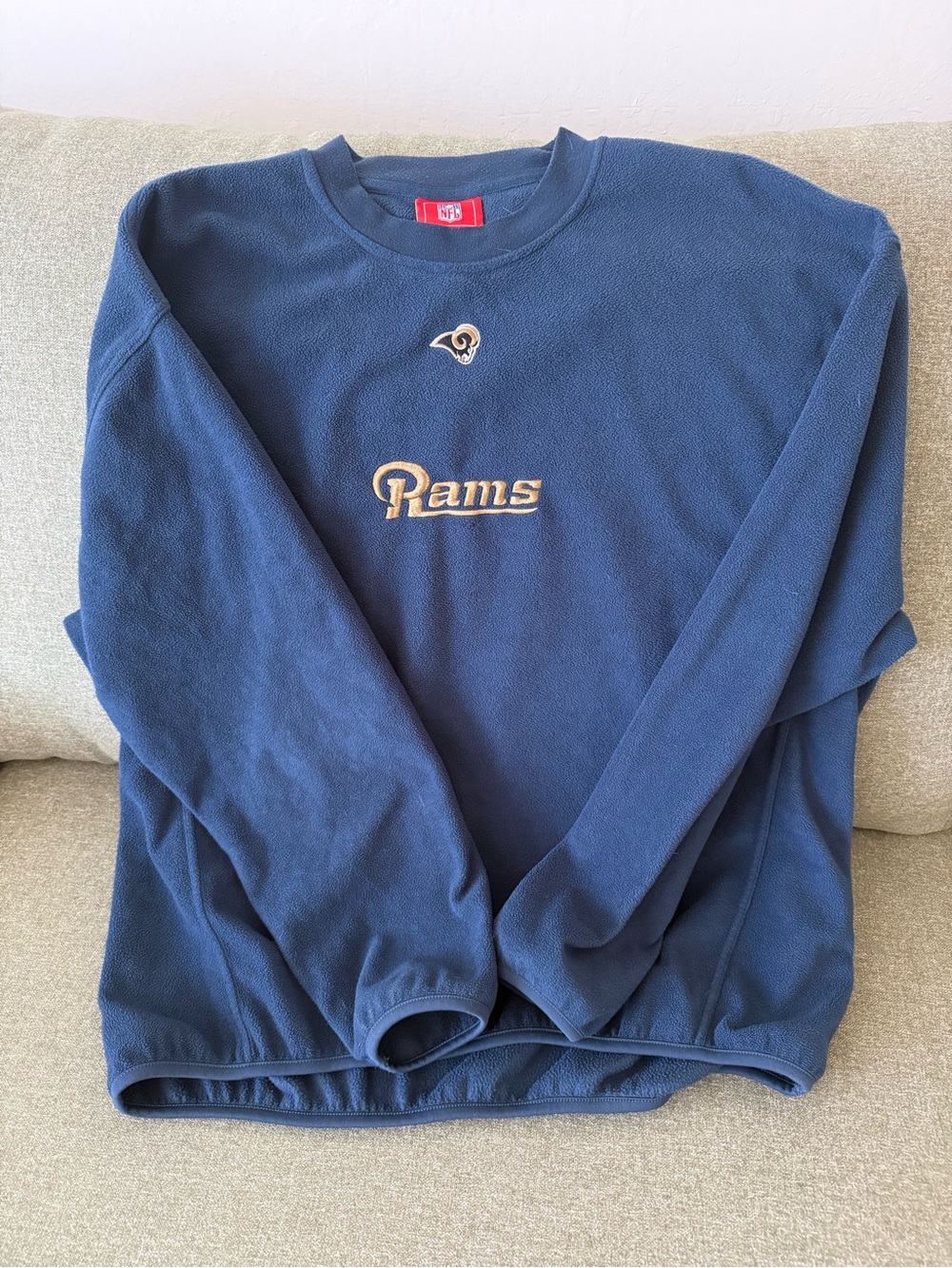 Vintage 2005 St. Louis Rams NFL Embroidered Fleece Pullover Size Men’s XL